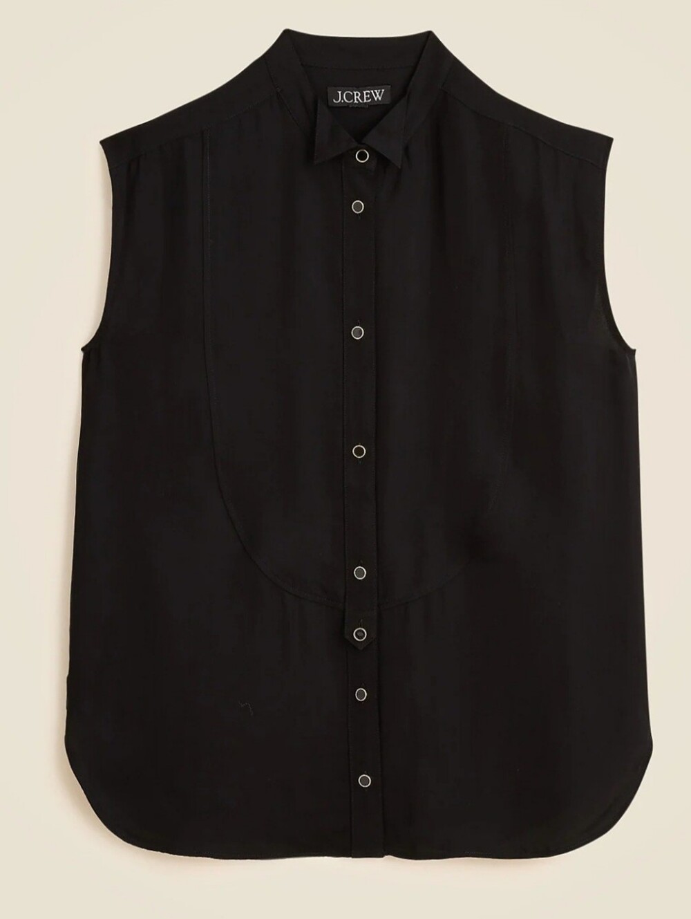 J.Crew Jules Tuxedo Top NWT Size 2 Black Sleeveless Button Front Blouse